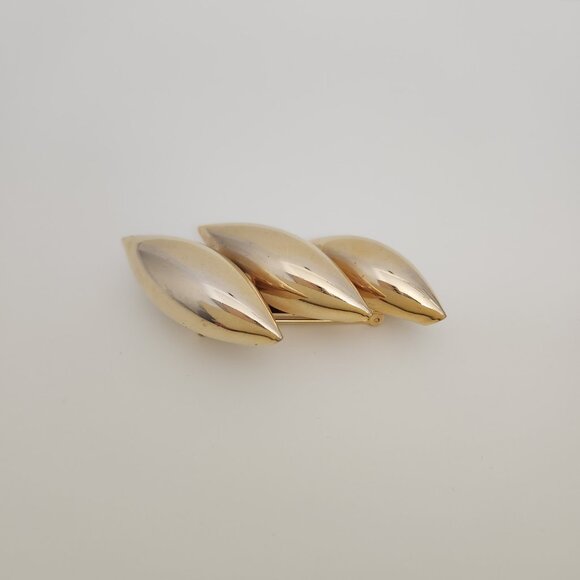 Vintage Brooch Pin Gold Tone Abstract 3D Evening Event Formal Chic Business - Picture 5 of 7